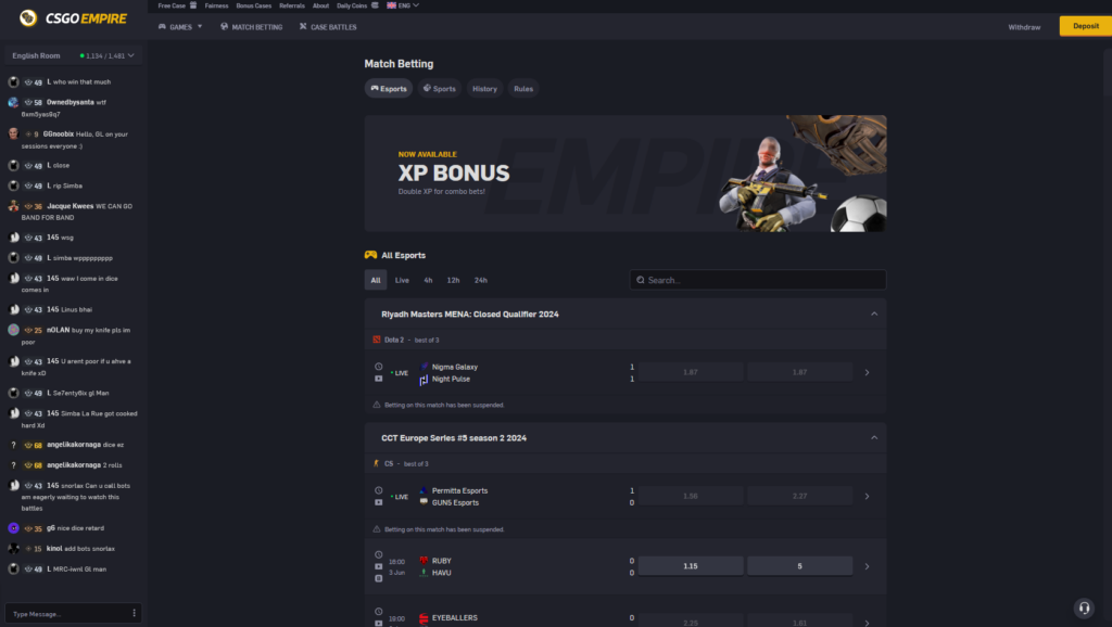 CSGOEmpire Matchbetting